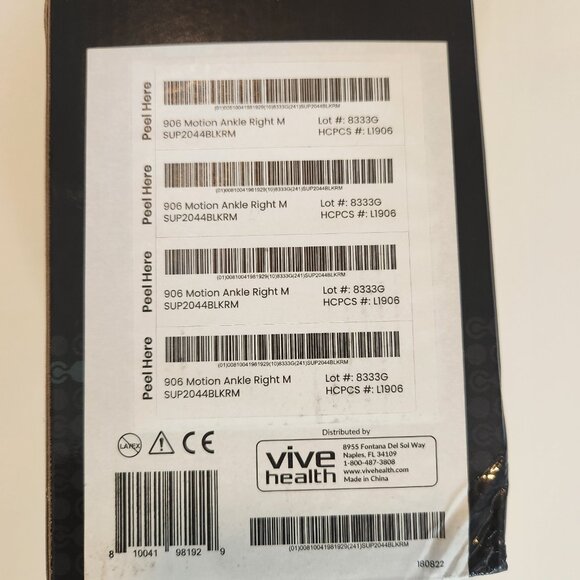 Coretech 906 Motion Ankle Brace by Vive Health Right Medium SUP2044BLKRM NEW NIB - Picture 7 of 7